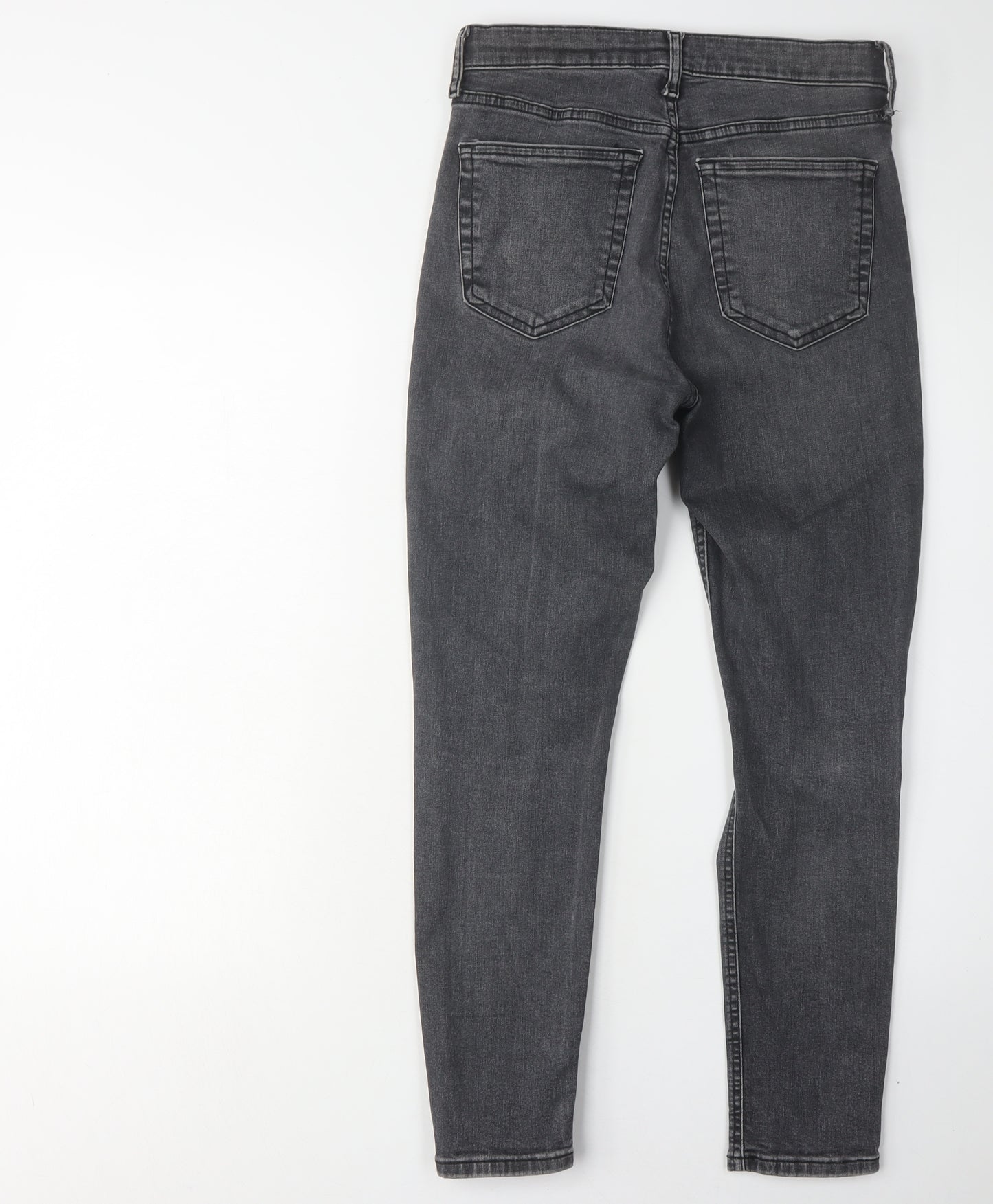 Topshop Women's Black Skinny Jeans UK 12 Distressed Denim