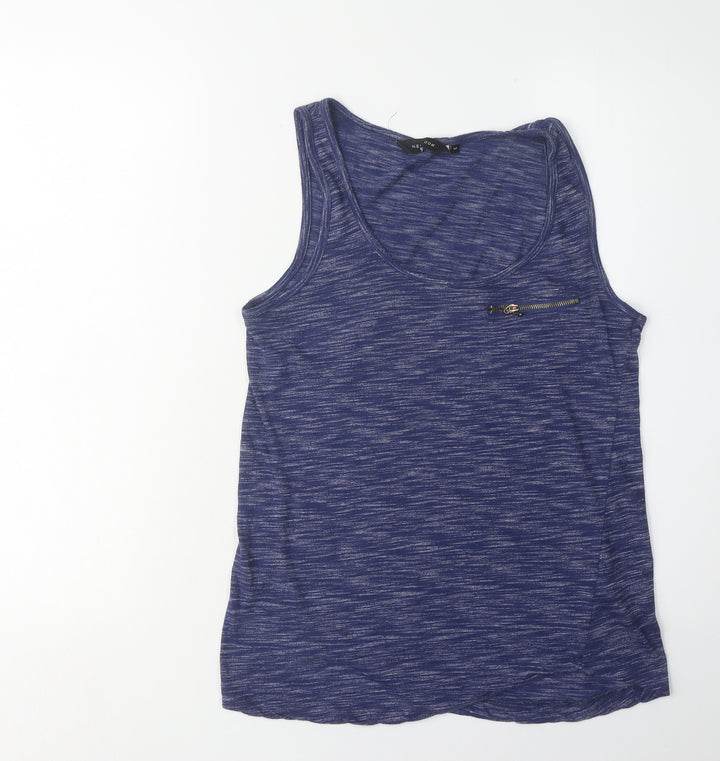 New Look Women's Blue Basic Tank Top - Size 12, Scoop Neck