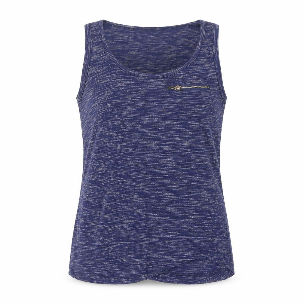 Front view of New Look Women's Blue Basic Tank Top -, size 12, Scoop Neck