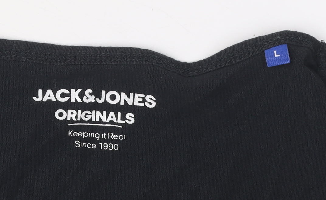 Jack & Jones Men's Black Sleeveless T-Shirt L