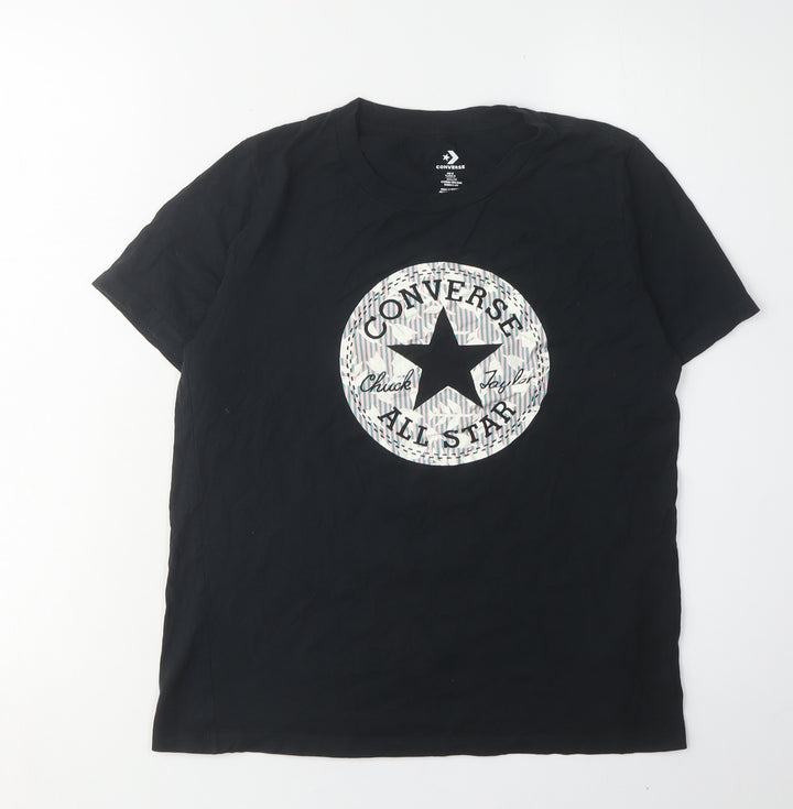 Converse Unisex Kids Black Graphic T-Shirt S