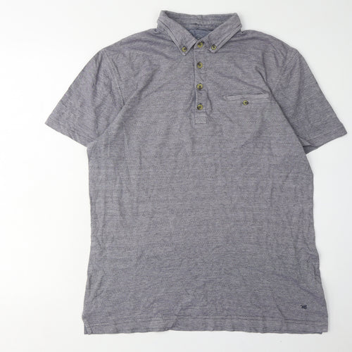 White Stuff Men's Grey Polo Shirt, Size M, Short Sleeve