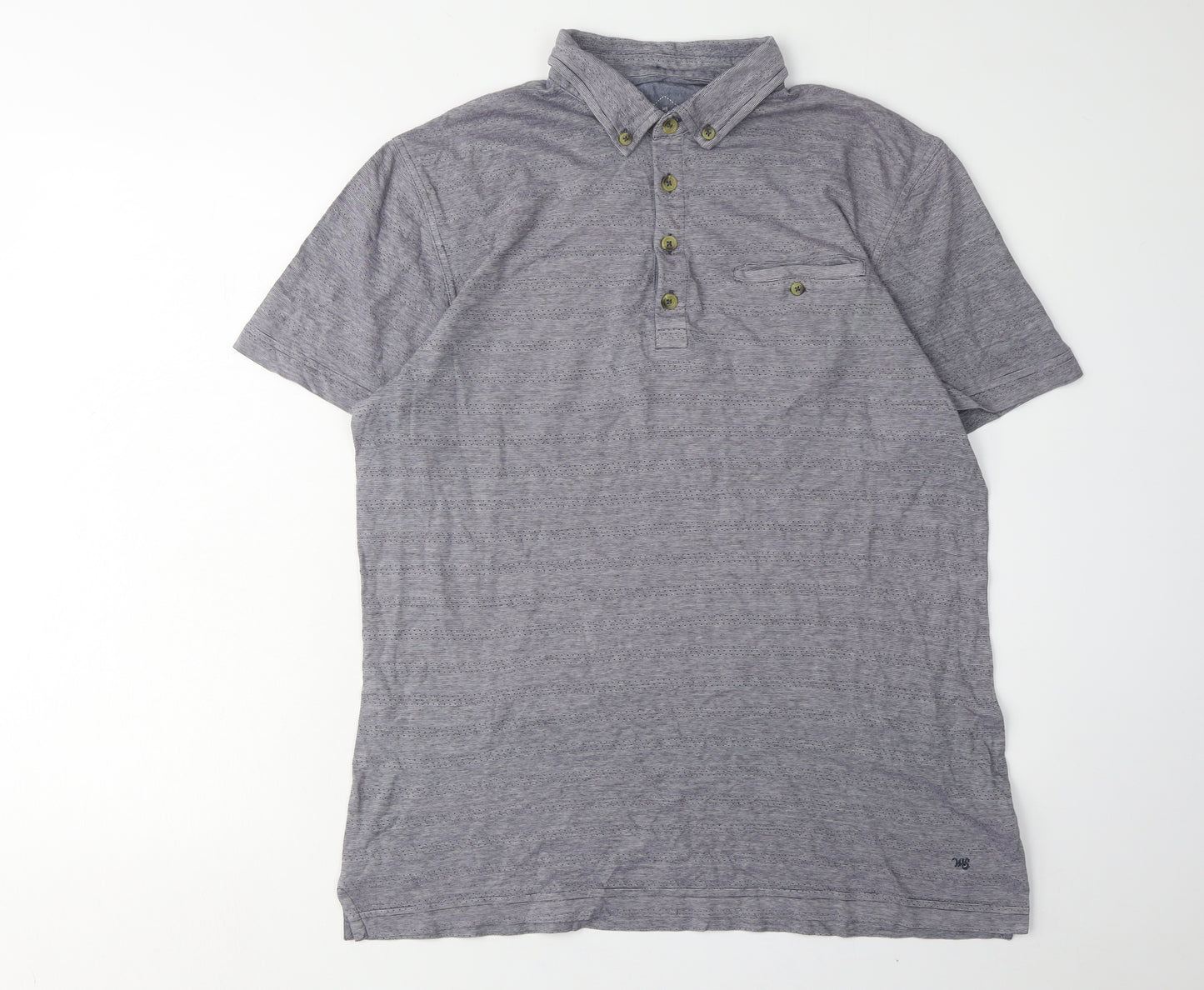 White Stuff Men's Grey Polo Shirt, Size M, Short Sleeve