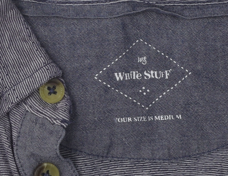 White Stuff Men's Grey Polo Shirt, Size M, Short Sleeve