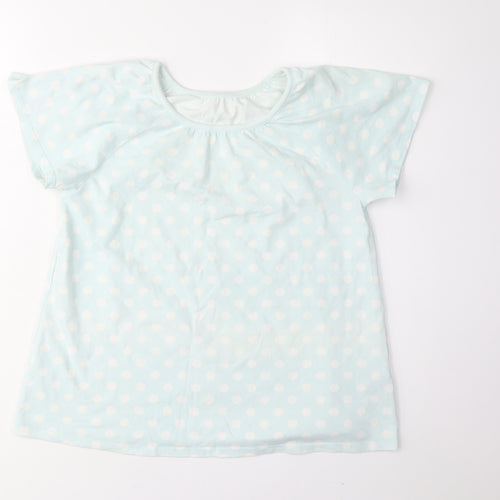 Uniqlo Girls Blue Polka Dot T-Shirt Size 9-10 Years