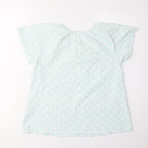Uniqlo Girls Blue Polka Dot T-Shirt Size 9-10 Years