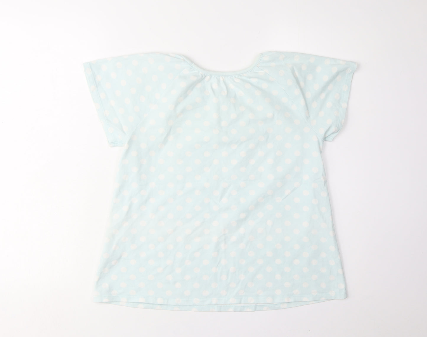 Uniqlo Girls Blue Polka Dot T-Shirt Size 9-10 Years