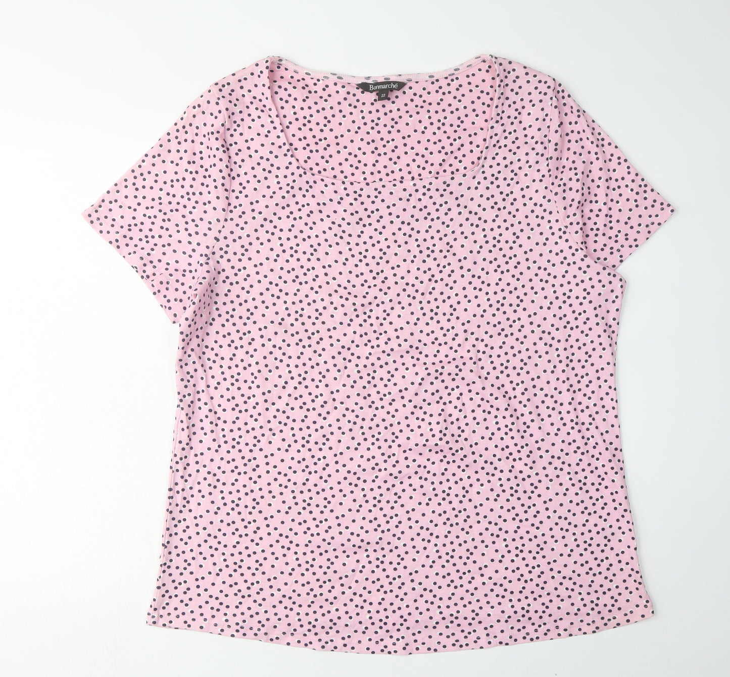Bonmarché Women's Pink Polka Dot T-Shirt Size 22