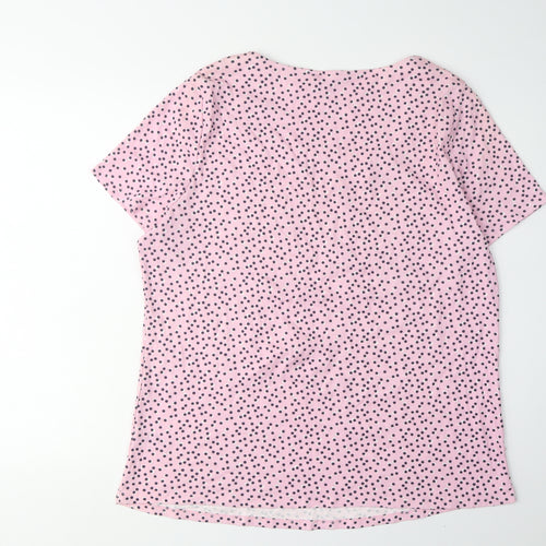 Bonmarché Women's Pink Polka Dot T-Shirt Size 22