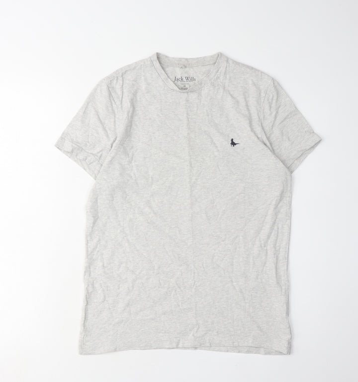 Jack Wills Men's XS Grey Cotton Crew Neck T-Shirt