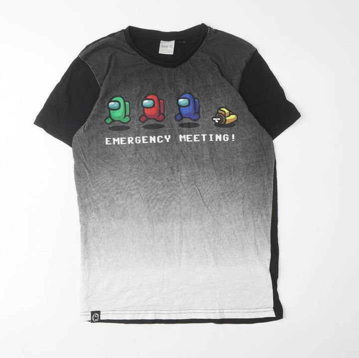 Among Us Black Boys' T-Shirt Age 13-14 - Casual Cotton Game Tee