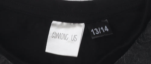 Among Us Black Boys' T-Shirt Age 13-14 - Casual Cotton Game Tee