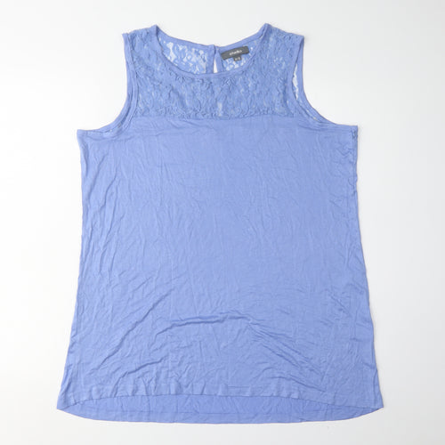 Studio Women’s Blue Lace Sleeveless Top Size 16