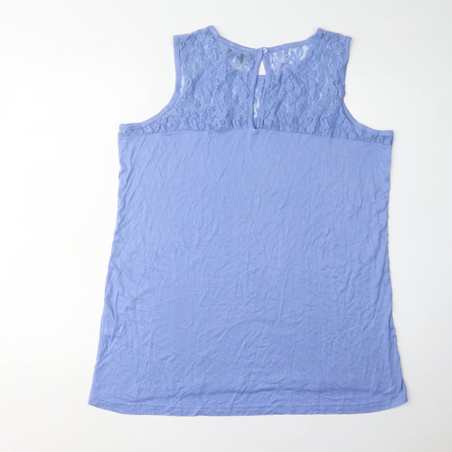 Studio Women’s Blue Lace Sleeveless Top Size 16