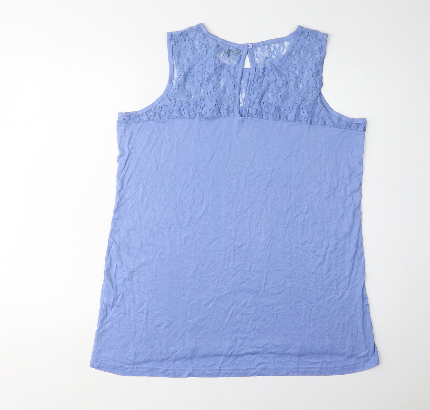 Studio Women’s Blue Lace Sleeveless Top Size 16
