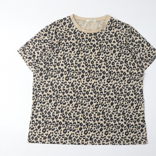 Blooming Jelly Women's Beige Animal Print T-Shirt 2XL