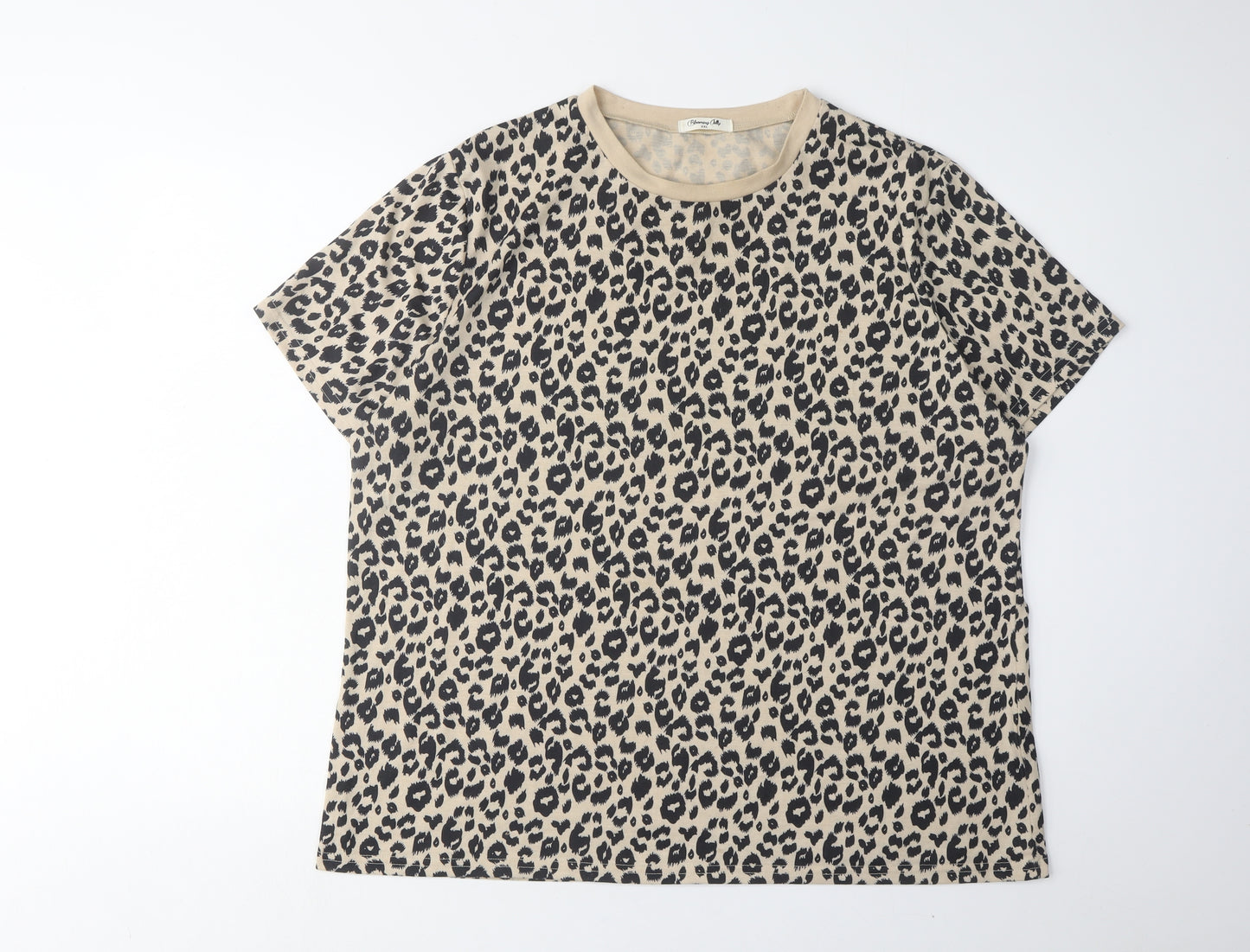 Blooming Jelly Women's Beige Animal Print T-Shirt 2XL