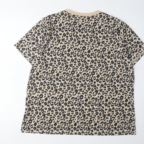 Blooming Jelly Women's Beige Animal Print T-Shirt 2XL