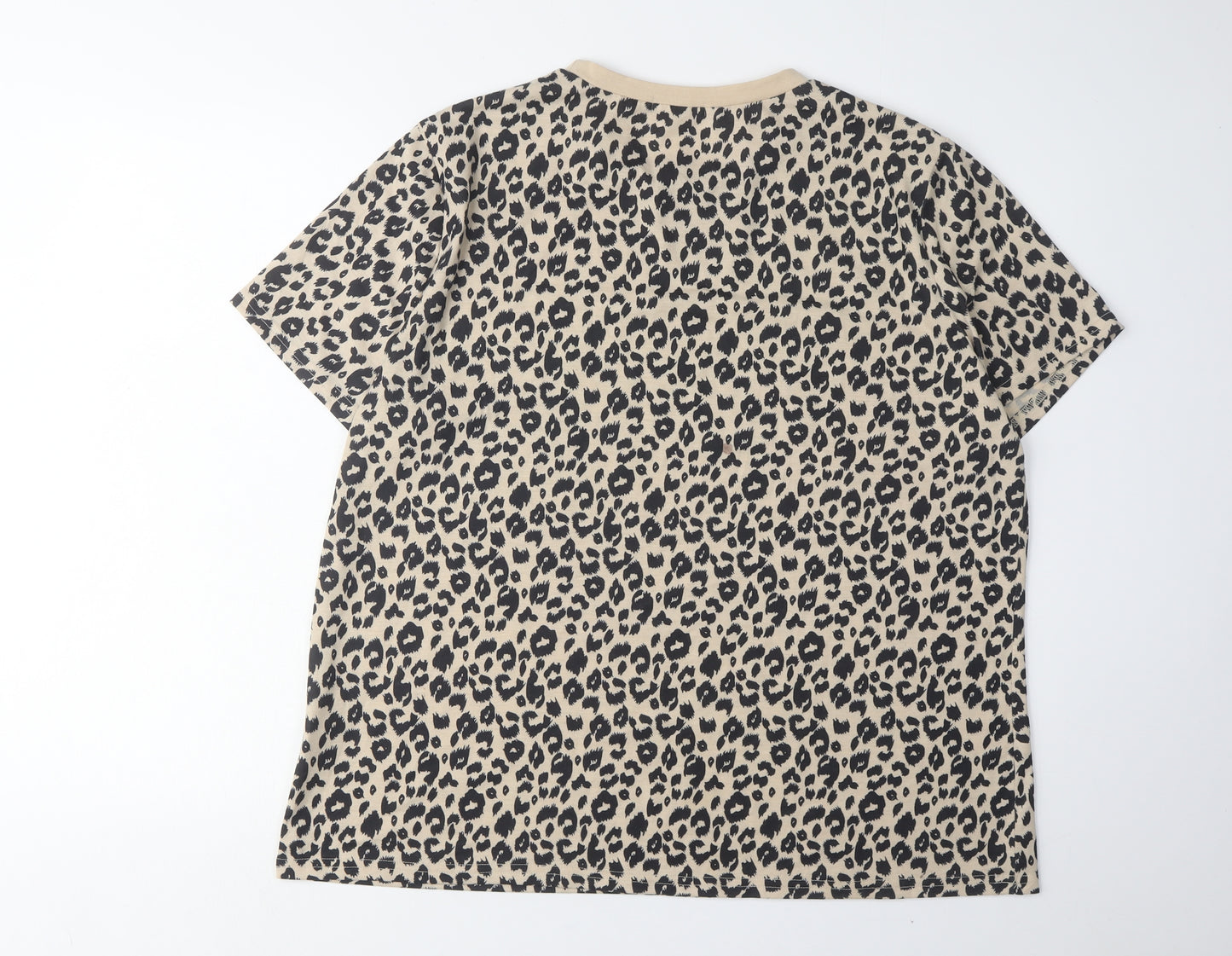 Blooming Jelly Women's Beige Animal Print T-Shirt 2XL