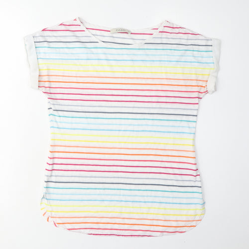 Oasis Women's Multicoloured Striped T-Shirt XS