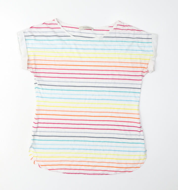 Oasis Women's Multicoloured Striped T-Shirt XS