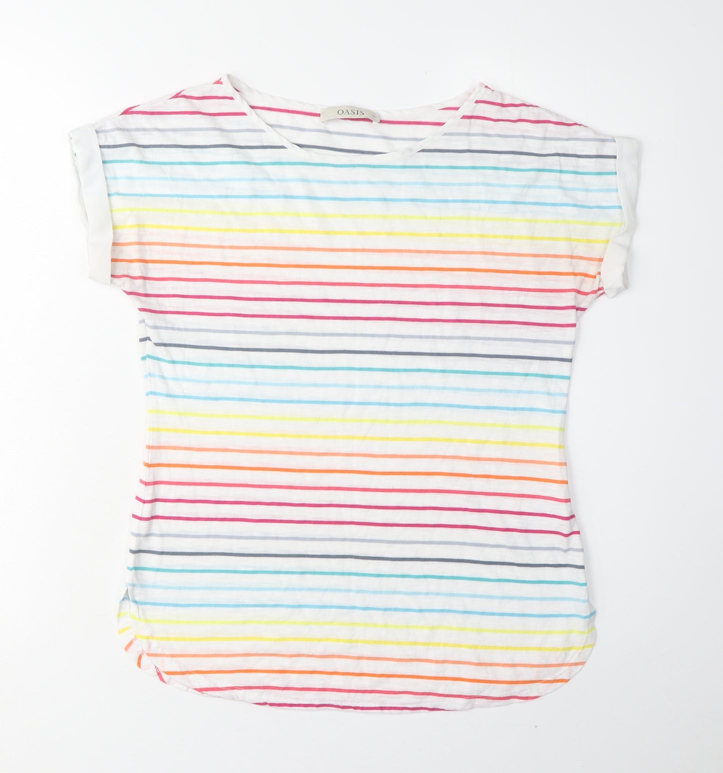Oasis Women's Multicoloured Striped T-Shirt XS