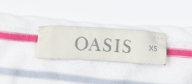 Oasis Women's Multicoloured Striped T-Shirt XS