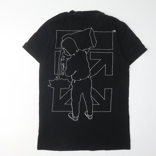 Off-White Men's Black Graphic Print T-Shirt, Size S