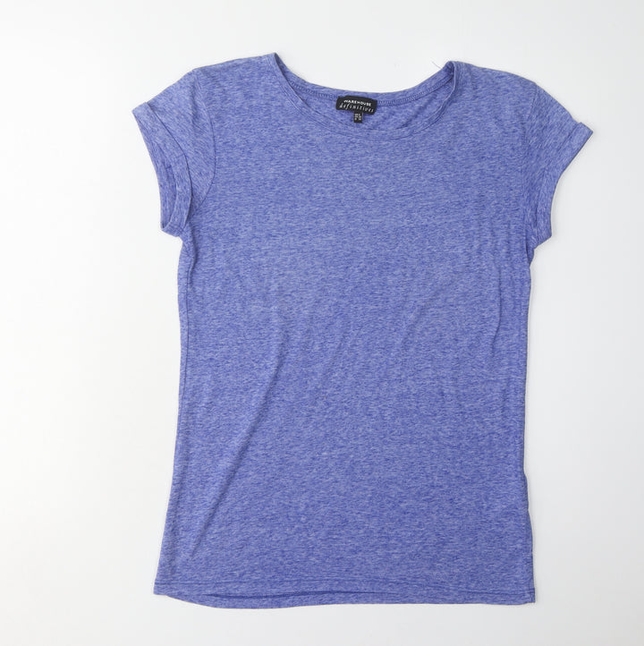 Warehouse Women's Blue Basic T-Shirt Size 6 Lightweight