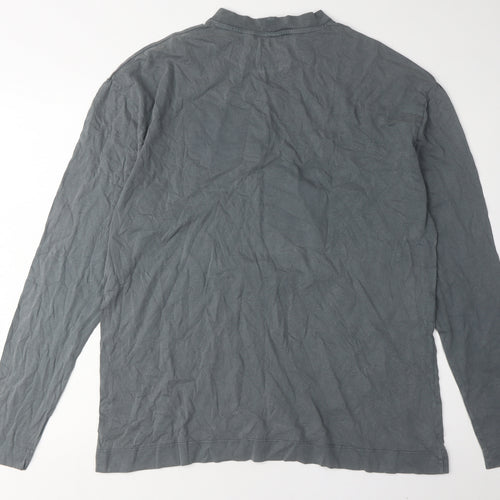 Collusion Unisex Grey Mock Neck Long Sleeve T-Shirt