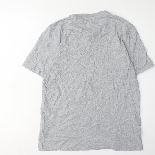 Adidas Men's Grey Cotton Crew Neck T-Shirt S
