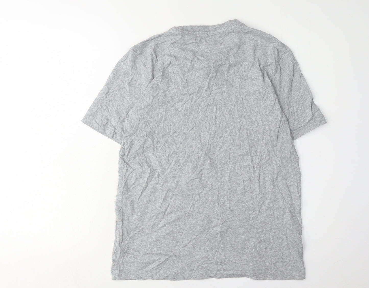 Adidas Men's Grey Cotton Crew Neck T-Shirt S