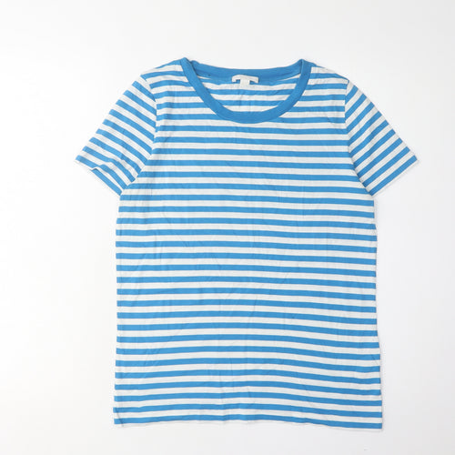 COS Women's Blue Striped T-Shirt, Size S, Cotton Casual