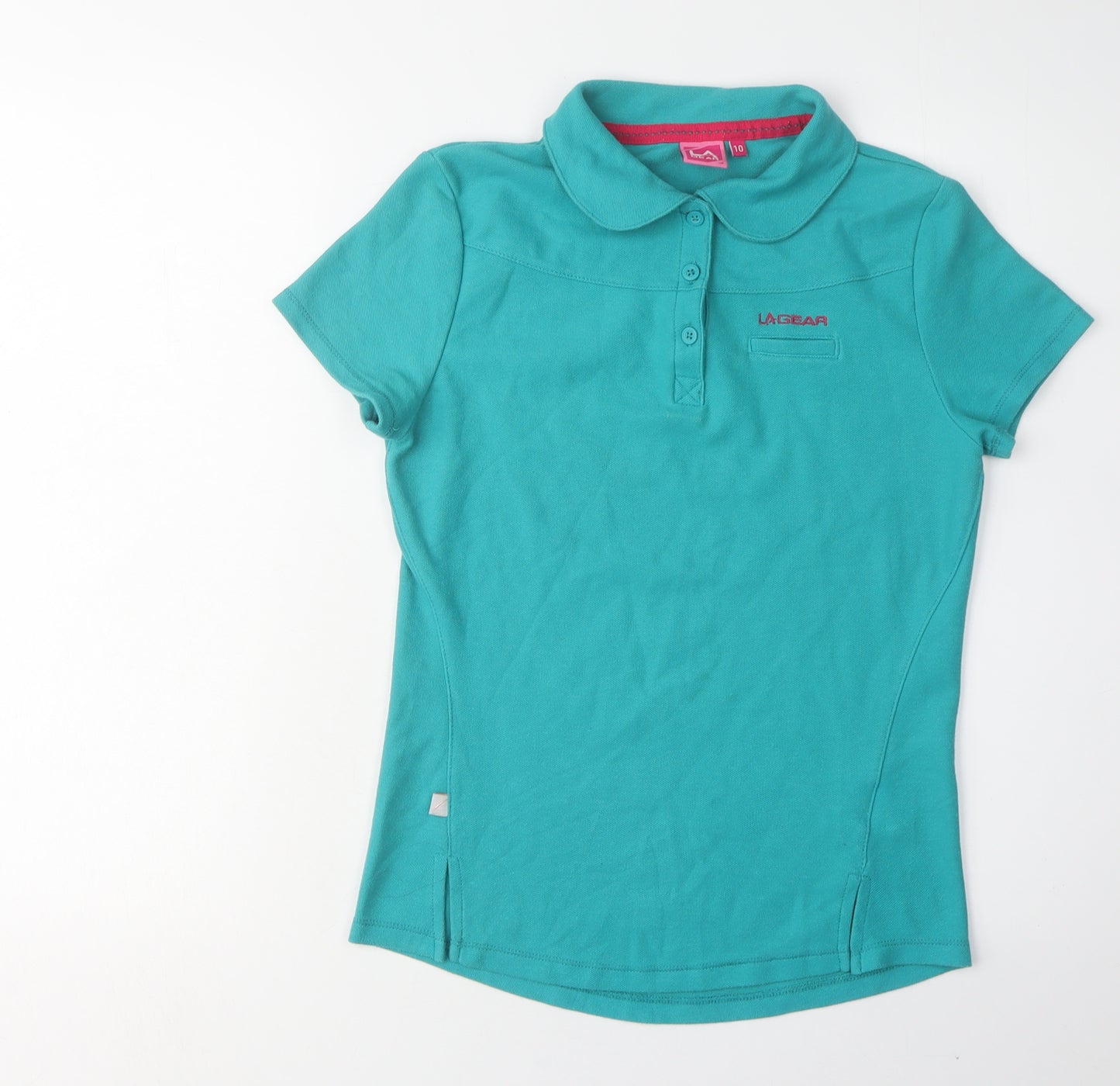LA Gear Women's Green Polo Shirt, Size 10, Short Sleeve