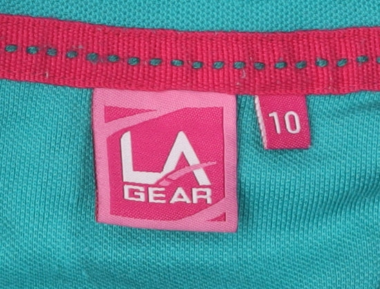LA Gear Women's Green Polo Shirt, Size 10, Short Sleeve