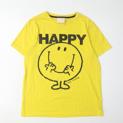 Mr. Men Little Miss Yellow T-Shirt, Size M, Cartoon Print