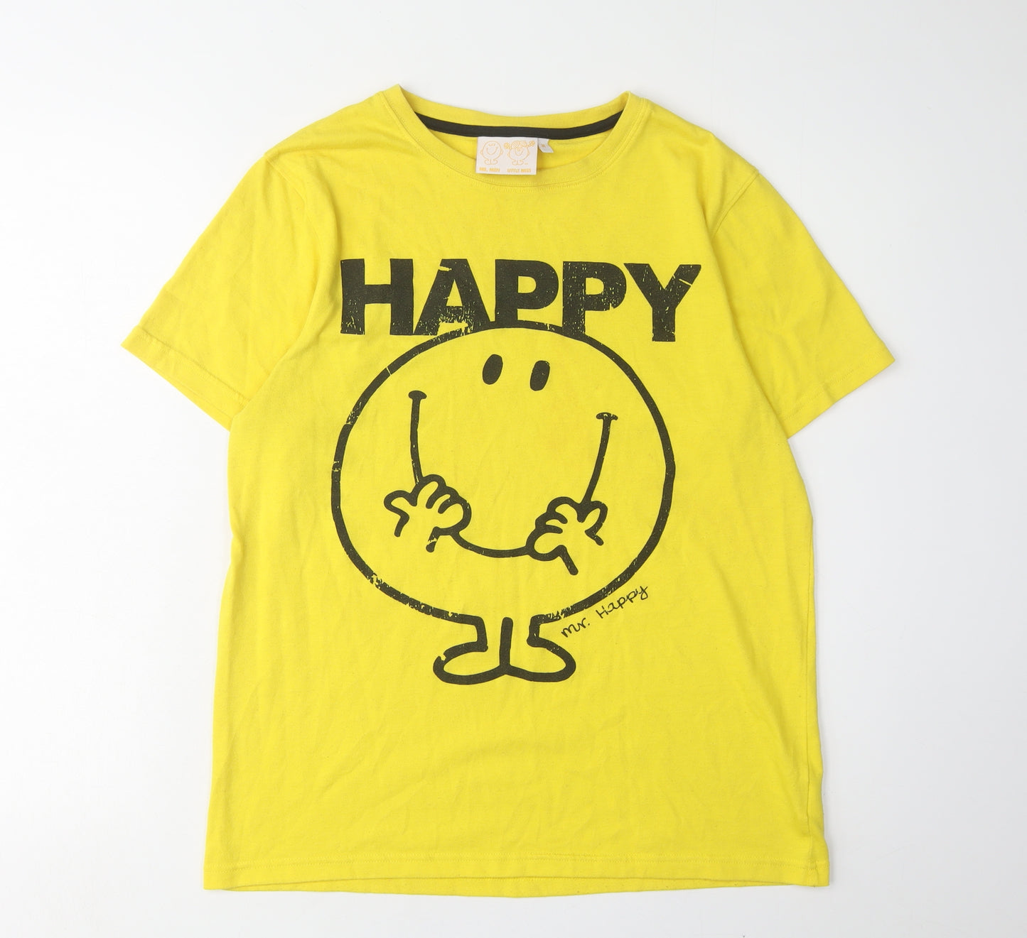Mr. Men Little Miss Yellow T-Shirt, Size M, Cartoon Print