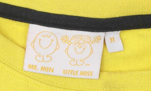 Mr. Men Little Miss Yellow T-Shirt, Size M, Cartoon Print
