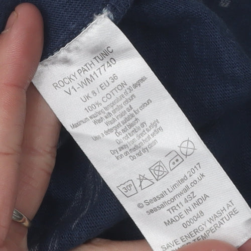 Seasalt Women's Blue Leaf Print Tunic Dress Size 6