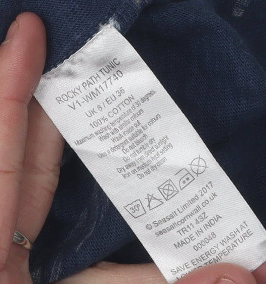 Seasalt Women's Blue Leaf Print Tunic Dress Size 6