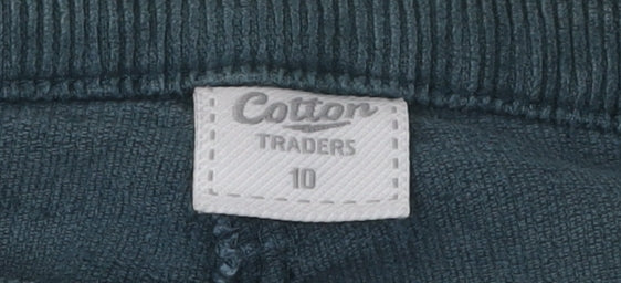 Cotton Traders Women's Green Corduroy Trousers