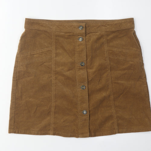 Marks and Spencer Women's Brown Corduroy Skirt Size 14