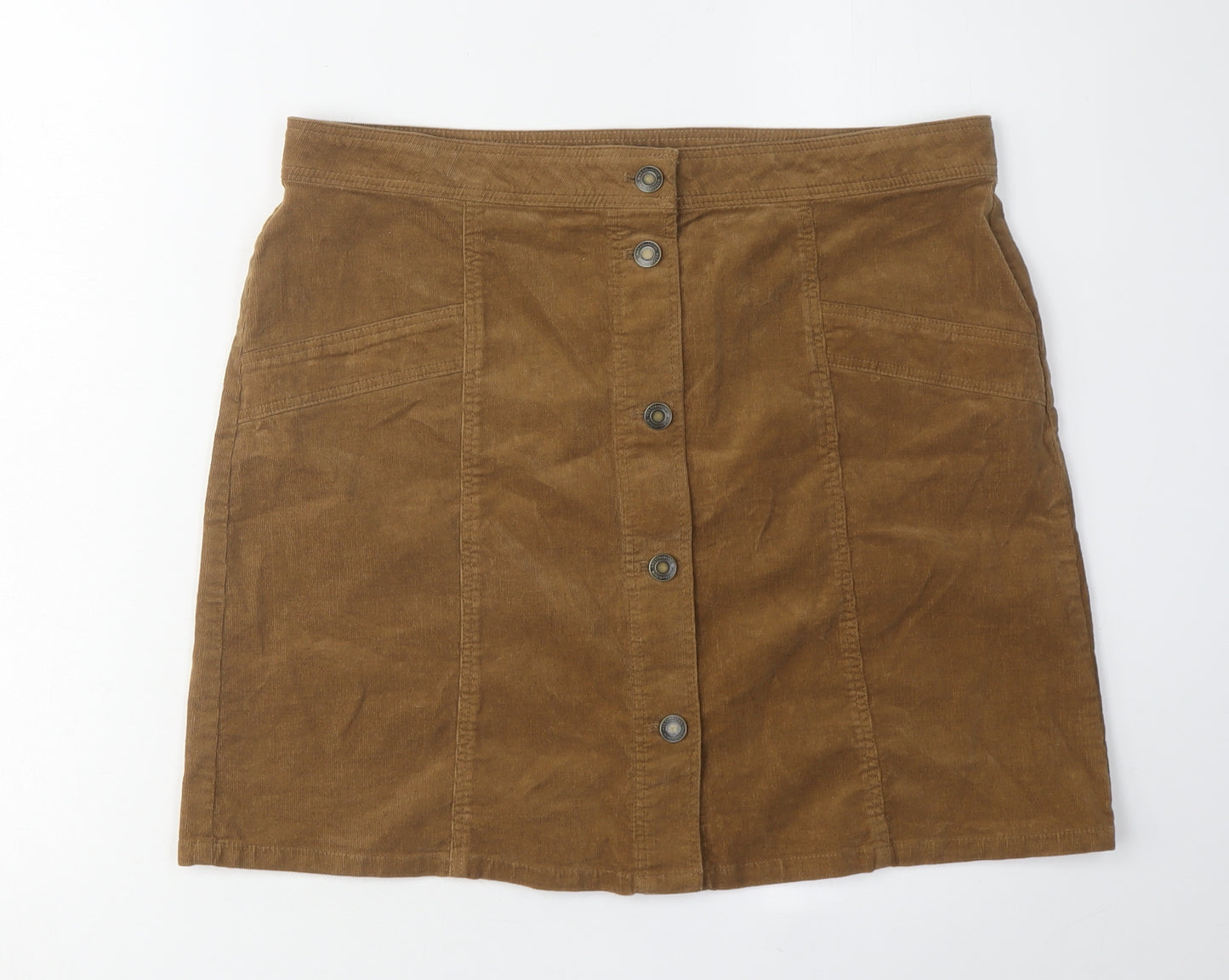 Marks and Spencer Women's Brown Corduroy Skirt Size 14