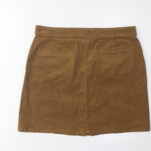 Marks and Spencer Women's Brown Corduroy Skirt Size 14