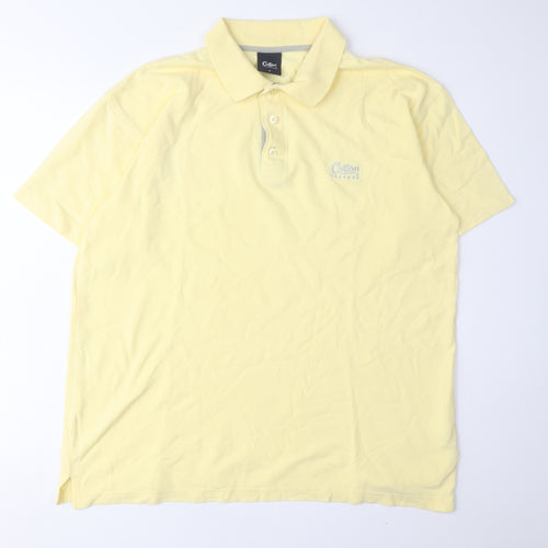 Cotton Traders Men's Yellow Polo Shirt, M, Short Sleeve