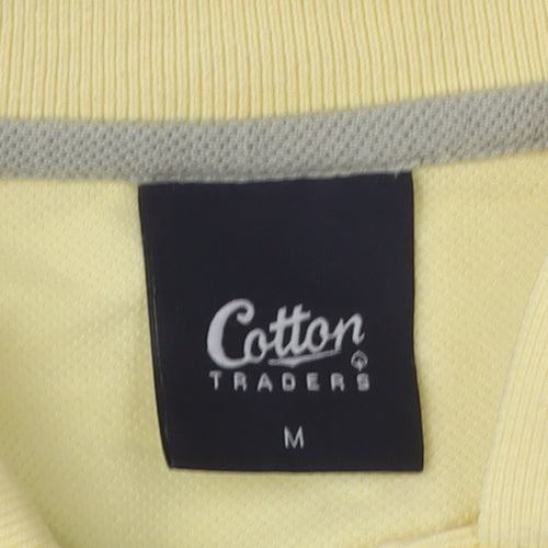 Cotton Traders Men's Yellow Polo Shirt, M, Short Sleeve