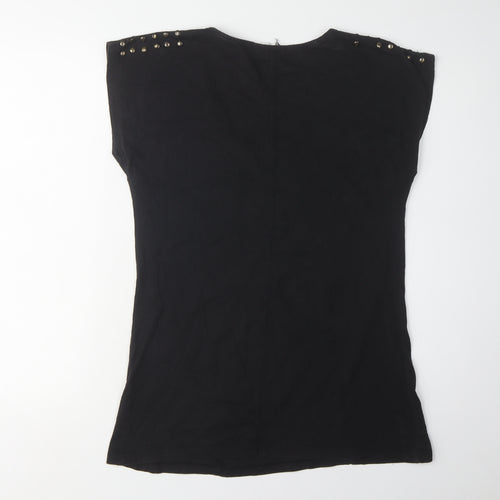 New Look Women's Black Studded T-Shirt, Size 12