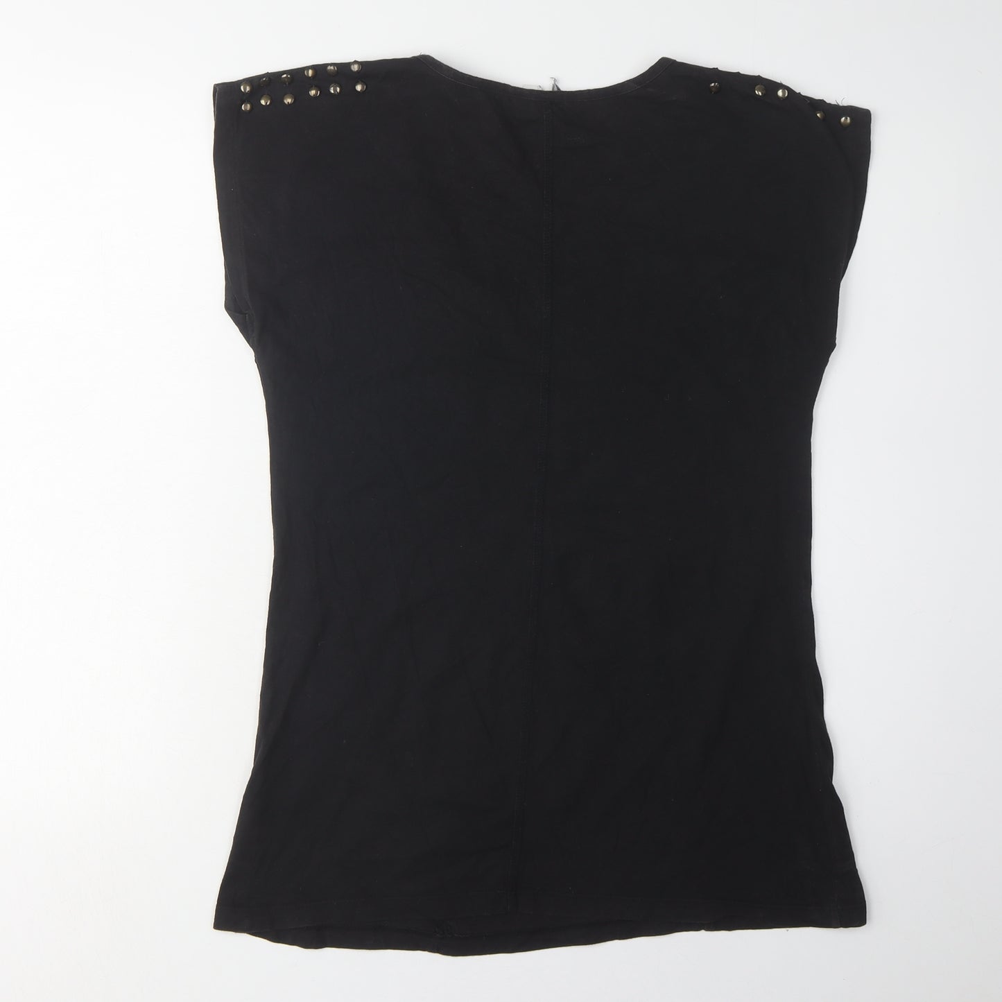 New Look Women's Black Studded T-Shirt, Size 12