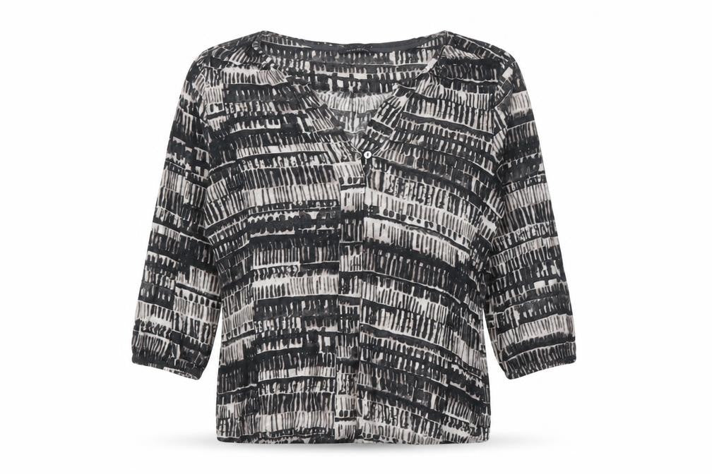 Front view of Marc O'Polo Women's Black Geometric Top, size S
