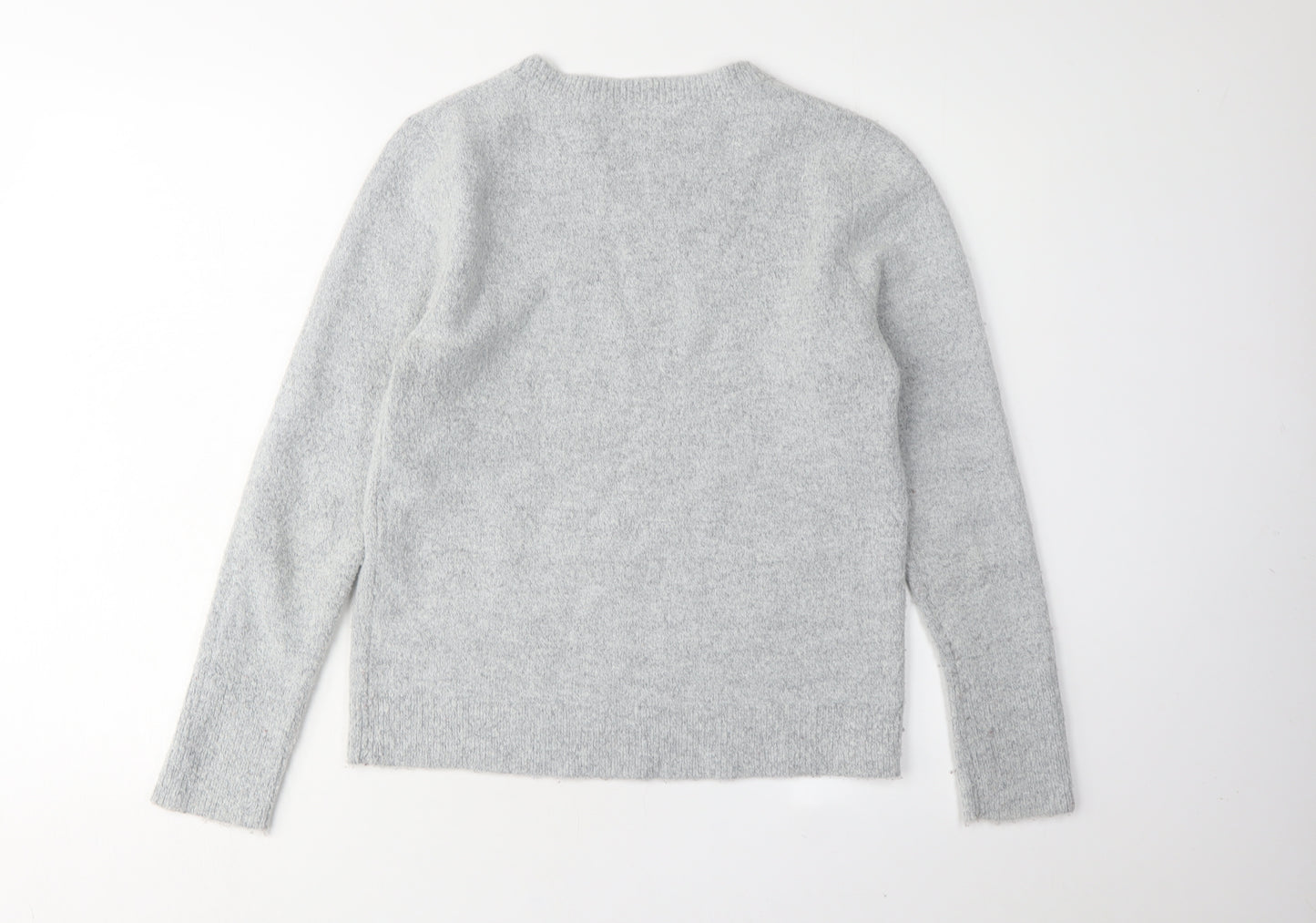 Oasis Women's Grey Sequin Star Pullover Jumper Size S